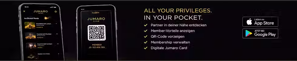 App-Banner mit eingebettetem Text und Store-Symbolen