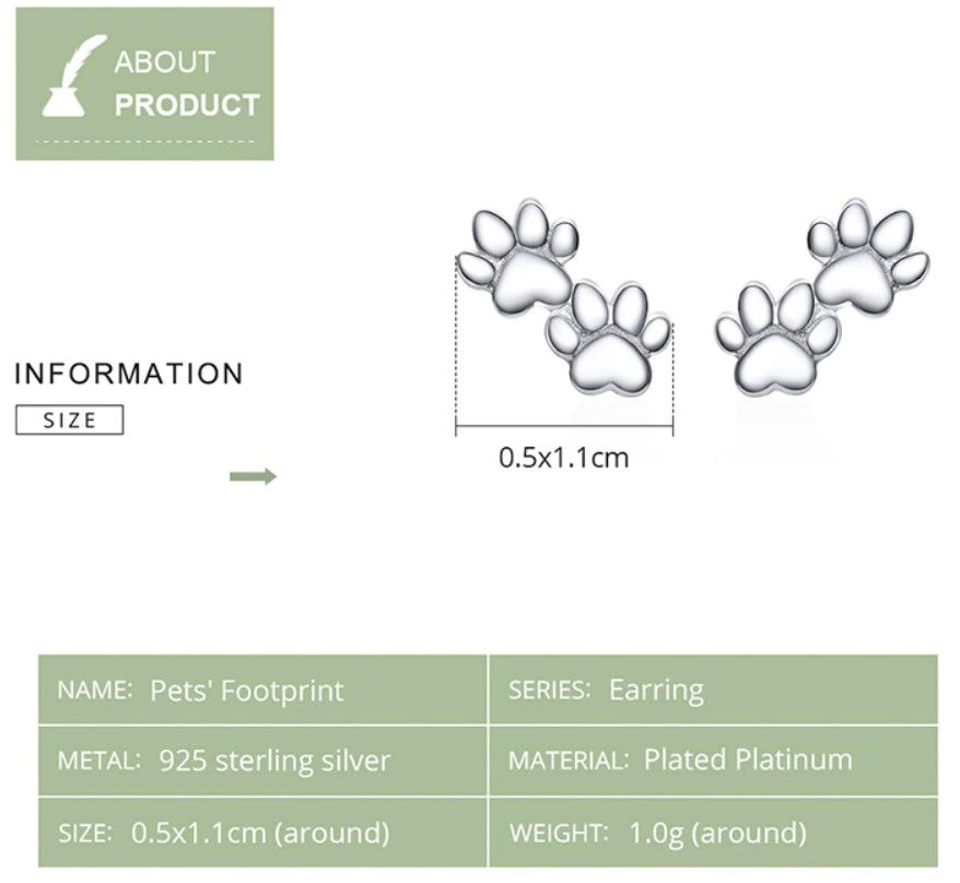 Thumbnail: 925 Sterling Silver Double Paws Earrings
