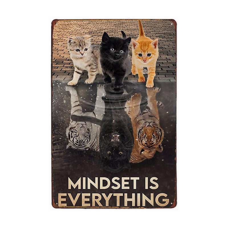 Thumbnail: Vintage Funny Art Cat Metal Sign 20x30cm