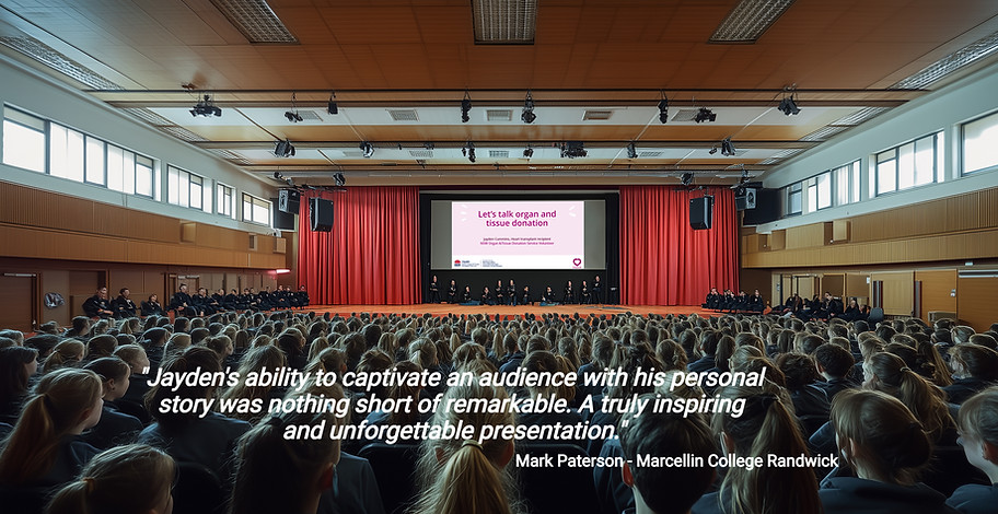 School auditorium - organ donation talk