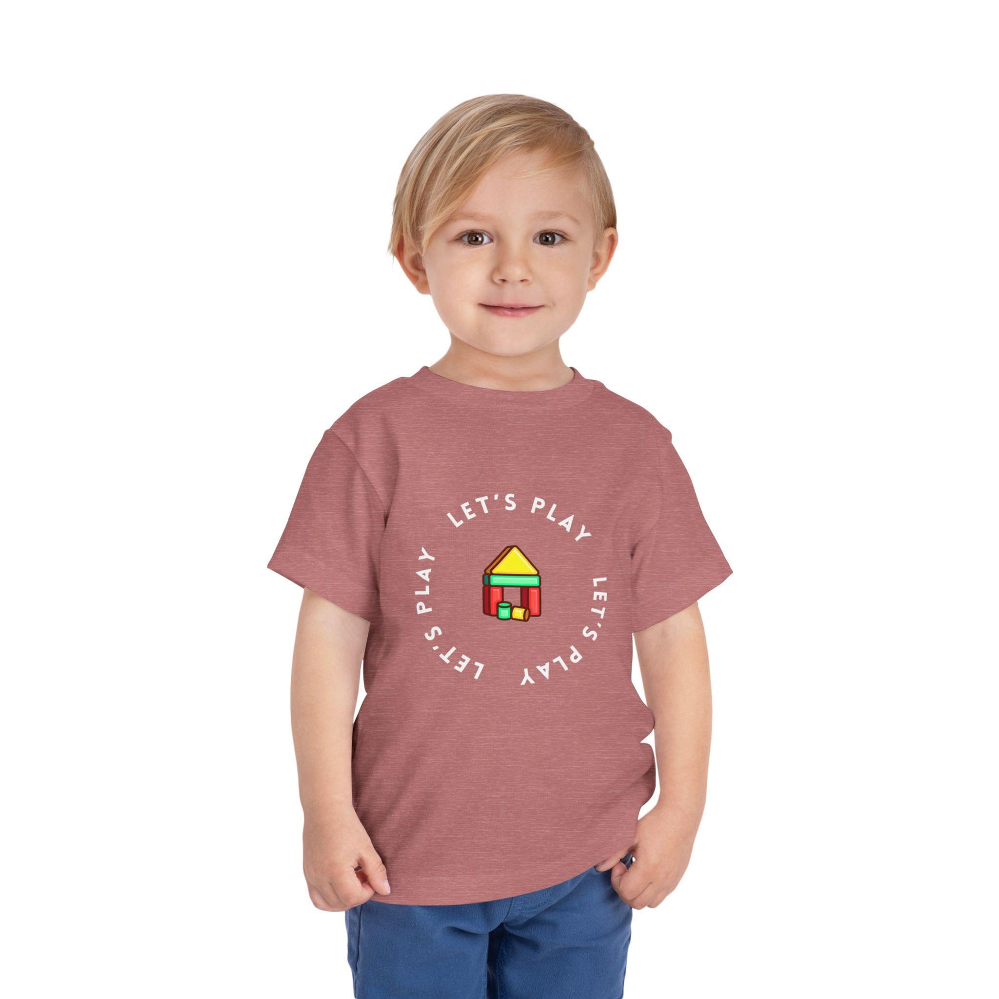 Toddler Short Sleeve Tee with Colorful block Design, Kids' Apparel