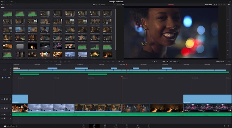 DaVinci Resolve uygulaması ile videoya renk düzenlemesi yapılıyor.