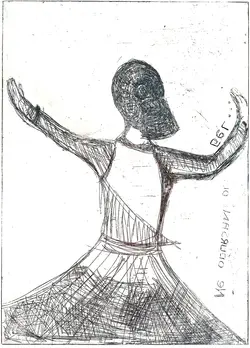 Whirling Dervish with Gas mask