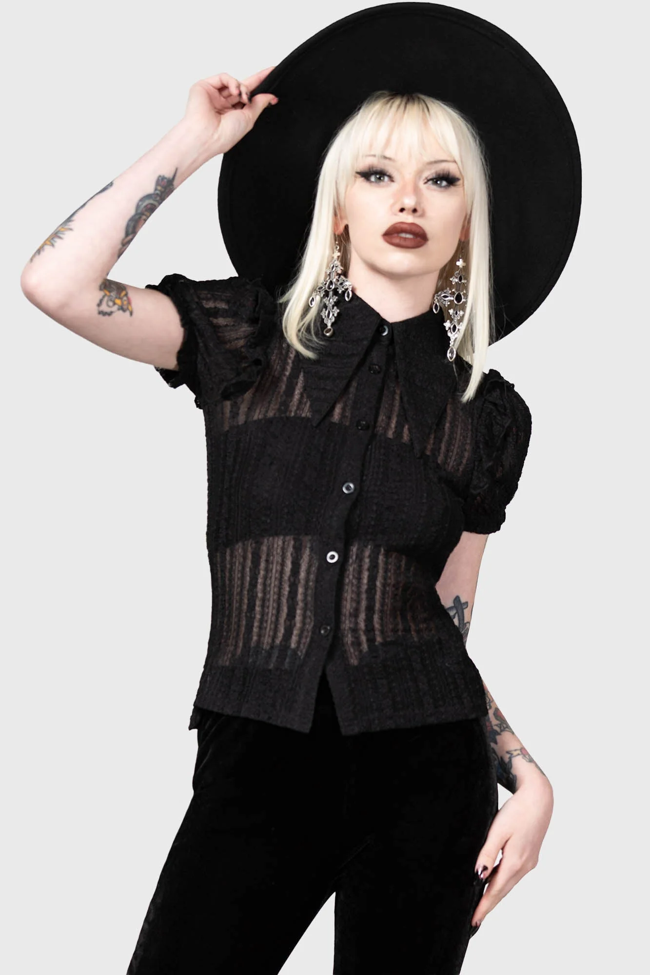 Killstar Elena's Choice Lace Collar Blouse Borderline Plus