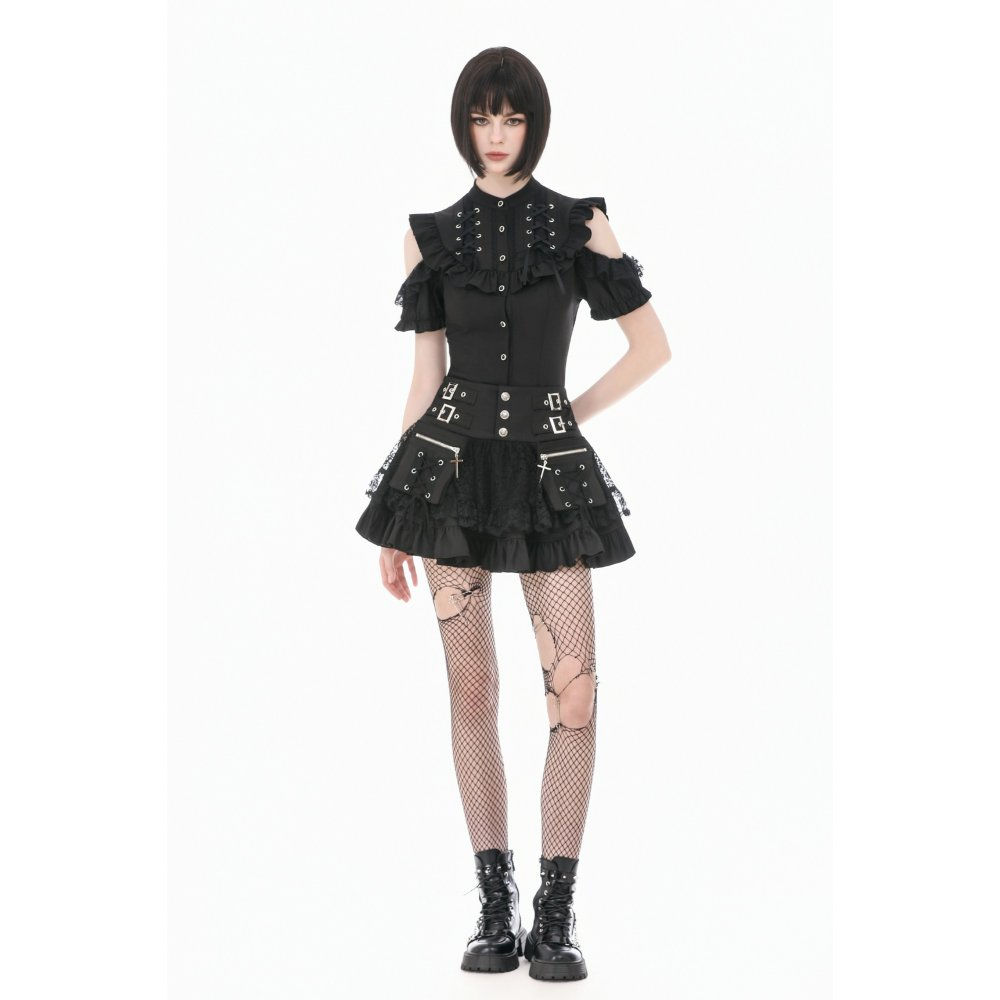 Dark in Love-Pixel Berry Tier Skirt