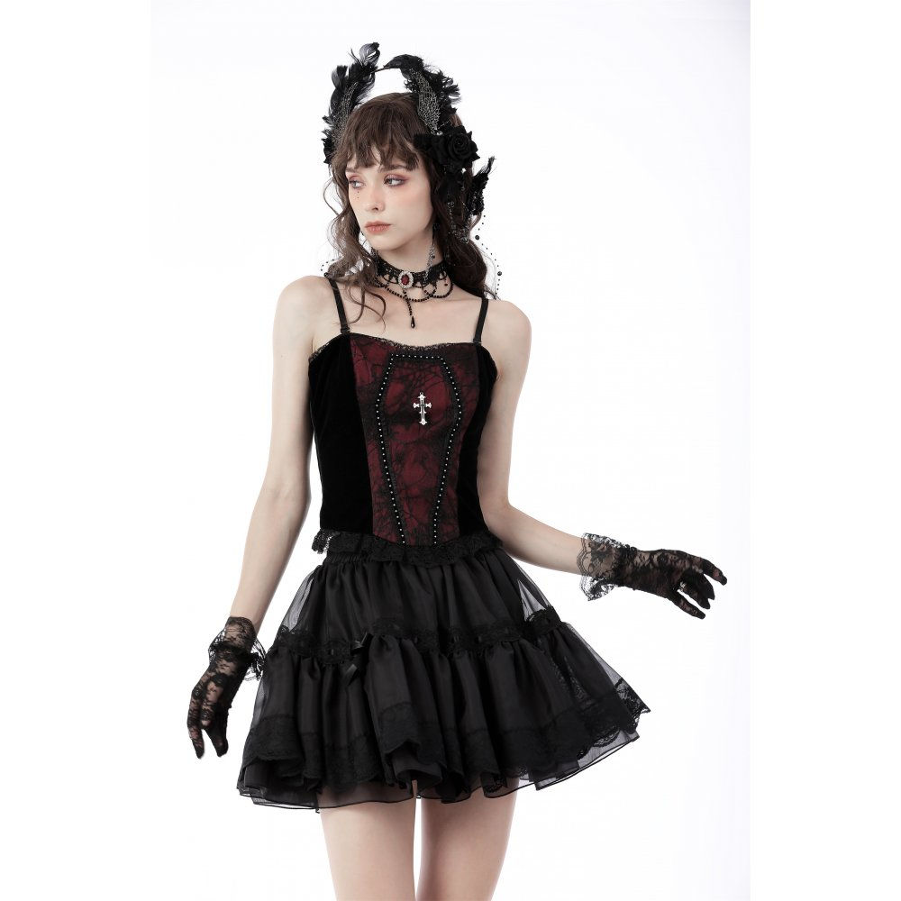 Dark in Love-Dark Cross Corset Top