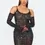 Thumbnail: Hot & Delicious - Sheer Mesh Rhinestone Cold Shoulder Dress