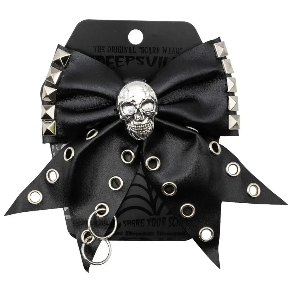 Kreepsville666-Skull Punk Stud Hair Bow
