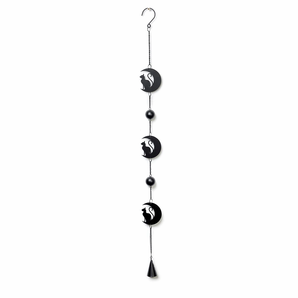 Alchemy of England - Black Cat and Moon Wind Chime