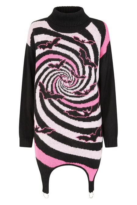 Thumbnail: Banned-Twisted Batfall Knitted Dress