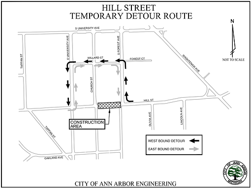 Hill Street Traffic Control Plan Aug 5-13