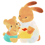 うさぎ看護師と子くま(透過ver.).png