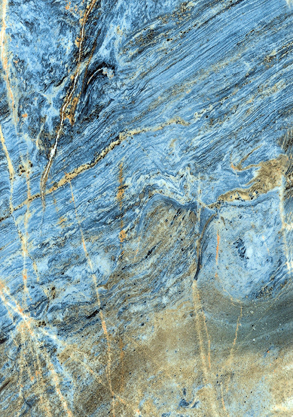 Blue and gold marble texture with various shapes and patterns, Tp Foamboard