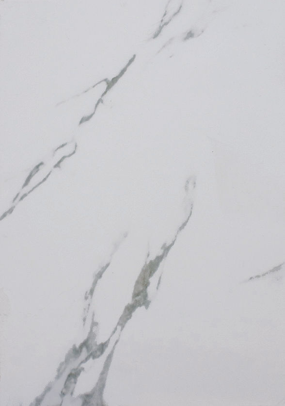 White marble countertop with gray veining pattern and texture detail.