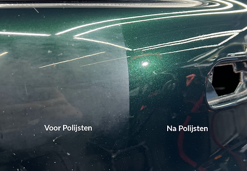 Voor en Na polijsten, paint correction