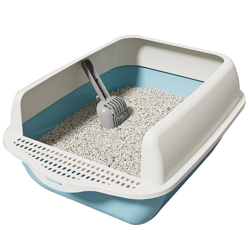 Thumbnail: Large Semi-Enclosed Cat Litter Box with Removable Parts