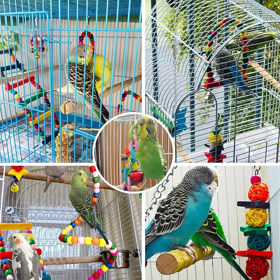 Thumbnail: 7PCs Parrot Toys Bird Cage Accessories