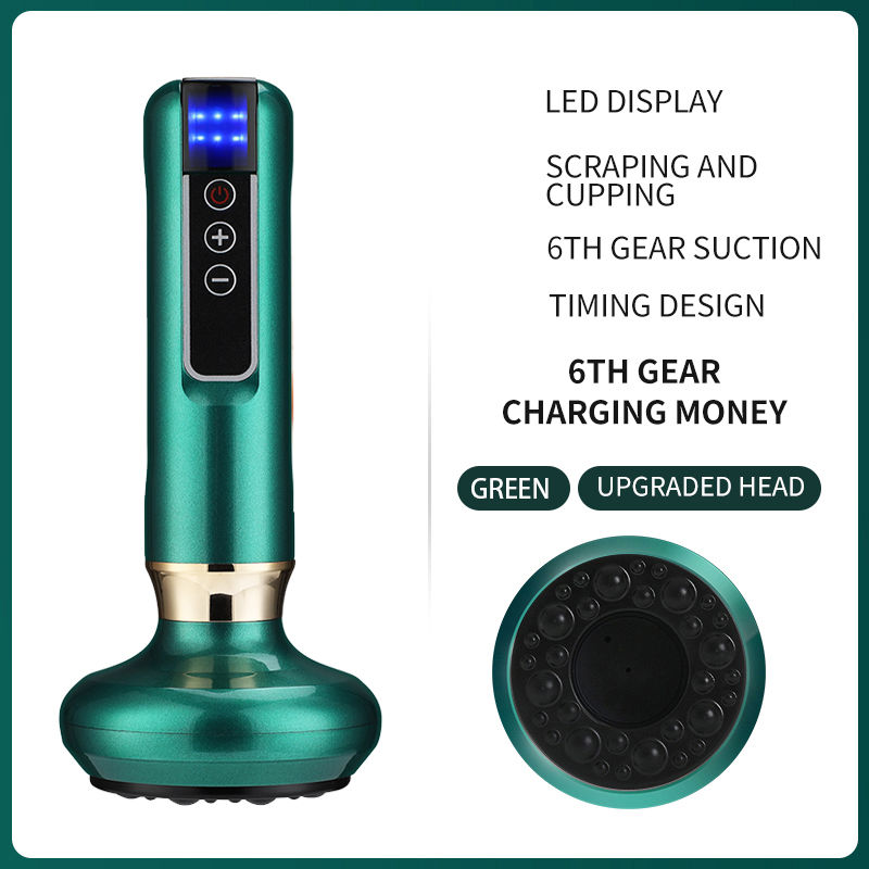 Thumbnail: Green anti-cellulite cupping massager with LED display.