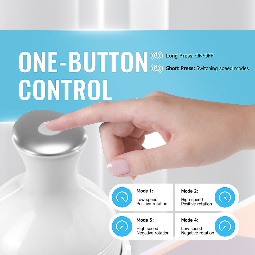 Thumbnail: Hand using one-button control on portable electric massager.