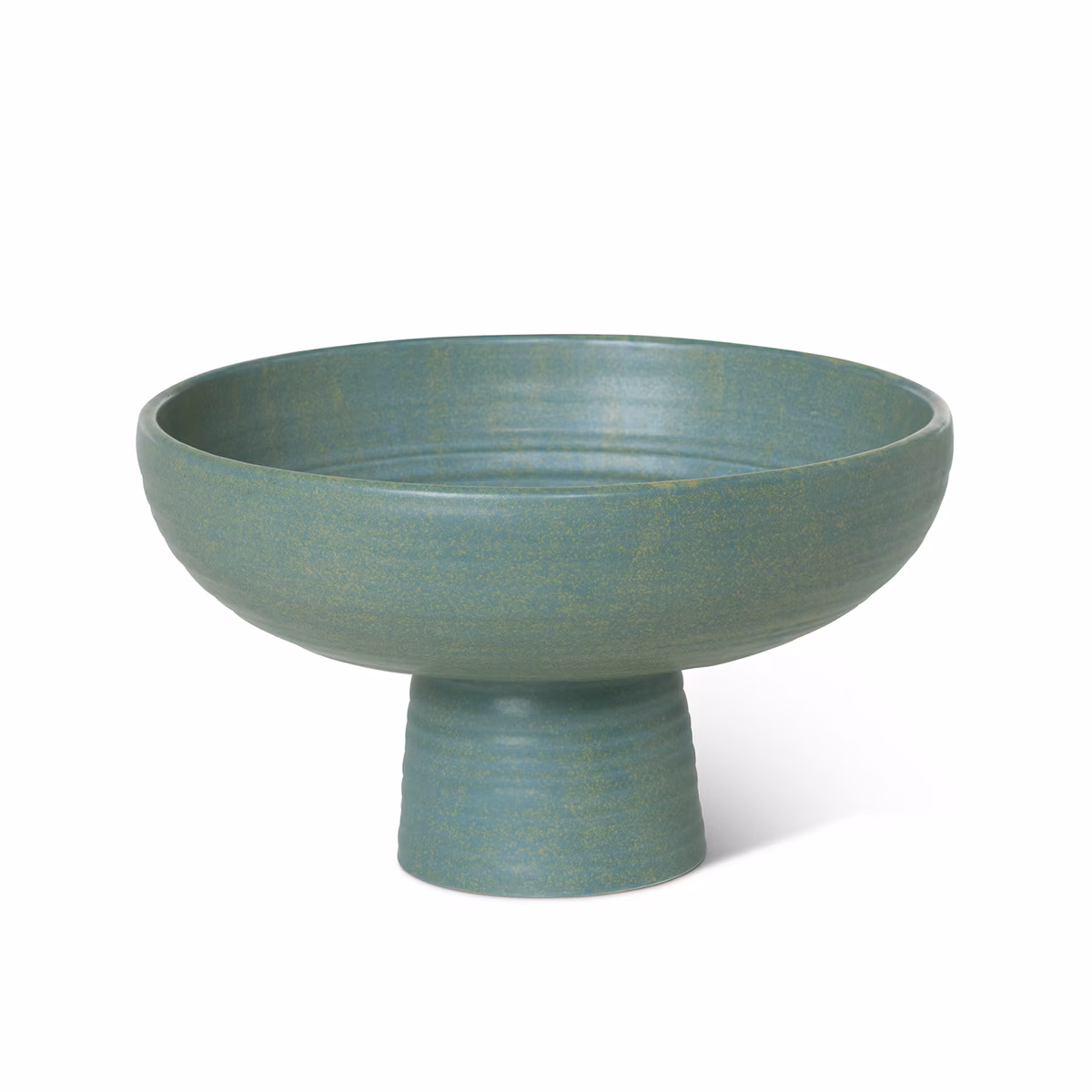 Sage Reactive Glaze Compote. Ceramic. 13"D x H7.25". (Floral or Food)