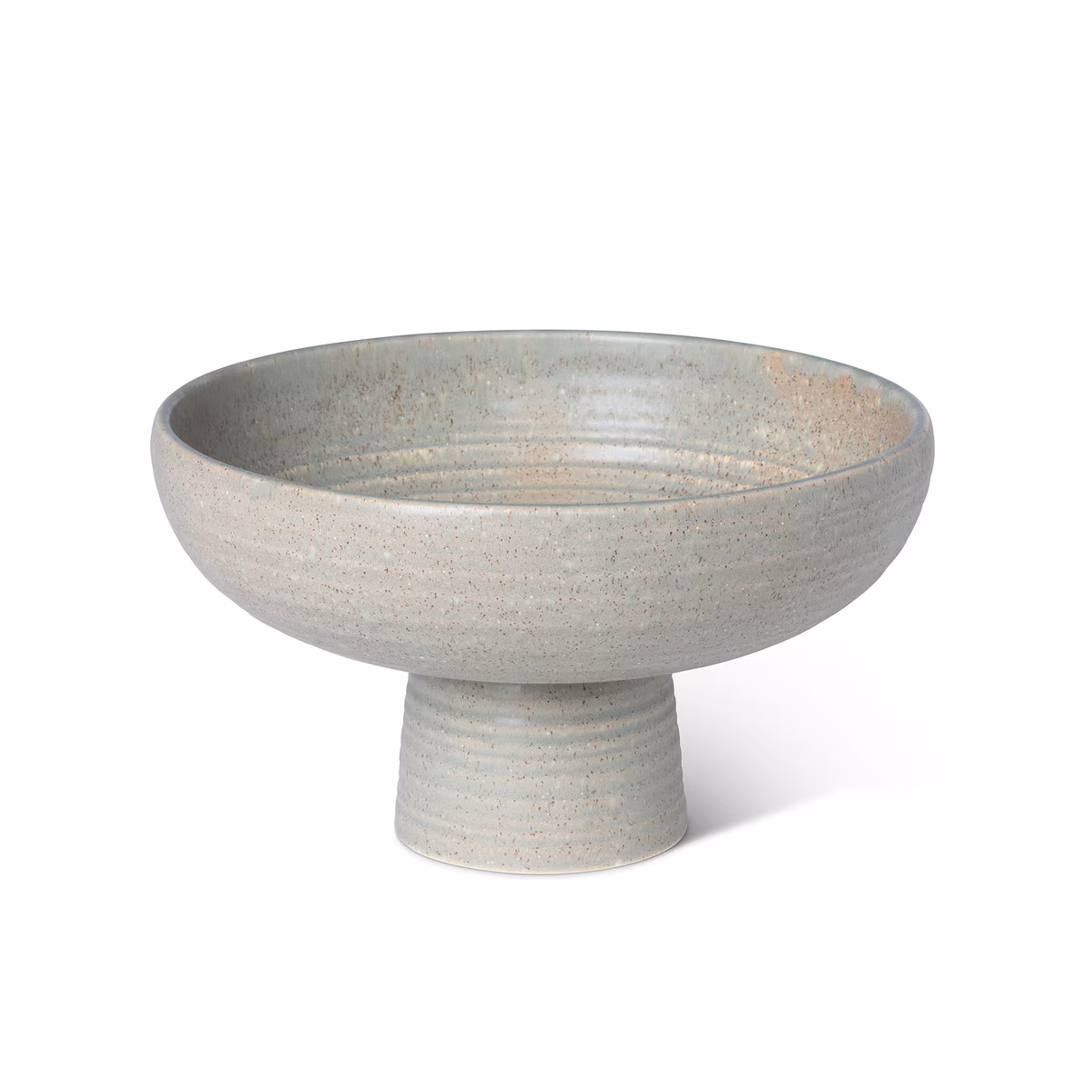 Playa Reactive Glaze Compote. Ceramic. 13"D x H7.25". (Floral or Food)