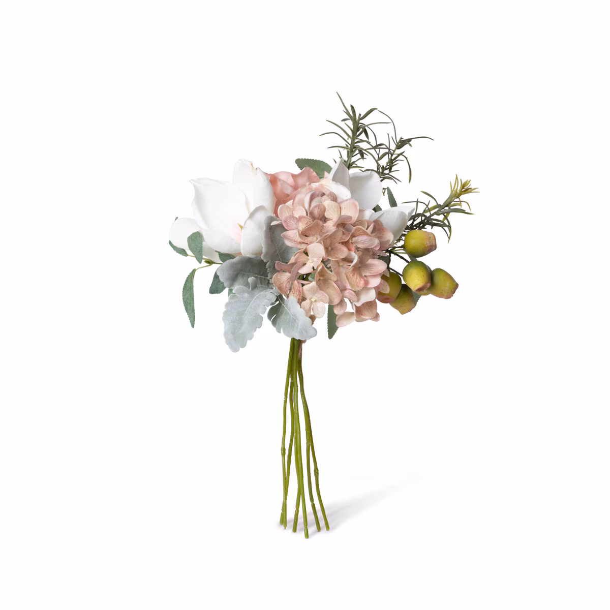 Faux Floral Stem Selection Package. Assorted Market Selection  Magnolia and Hydrangea Mixed Bouquet.