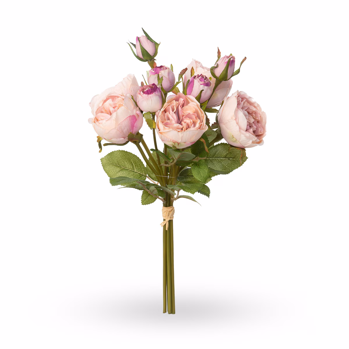 Faux Floral Stem Selection Package. Assorted Market Selection  Antique Garden Rose Bundle, Maroon Bl