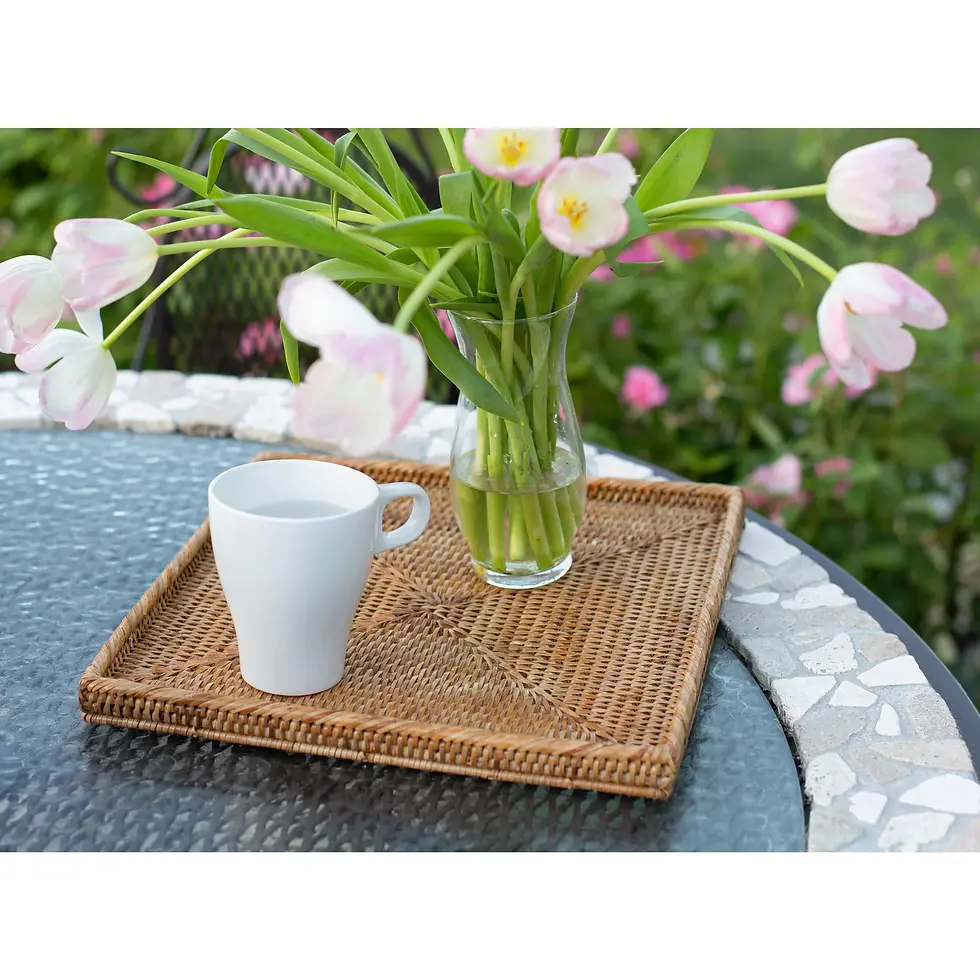 Thumbnail: Square Tray Rattan 12"x12"x1"