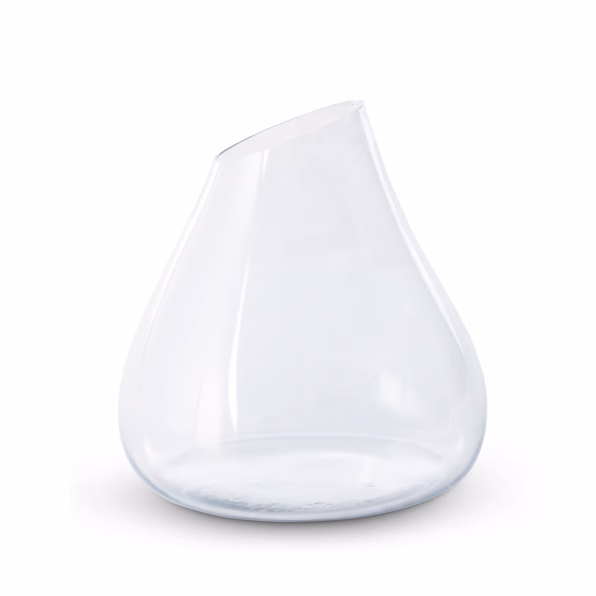 Oversize Teardrop Glass Vase. Glass. L12" x W12" x H12.25"