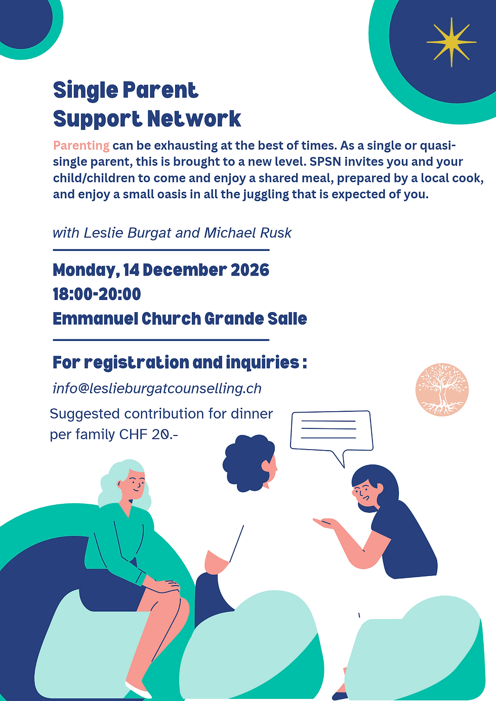Single Parent Support Network (Dinner & Discussion)