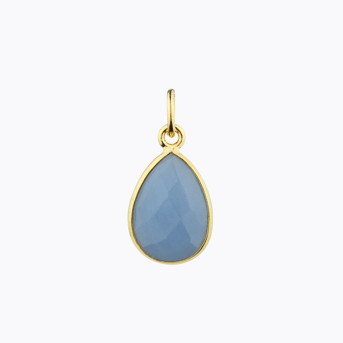GEMSTONE DROP PENDANTS - ANGELITE YELLOW GOLD