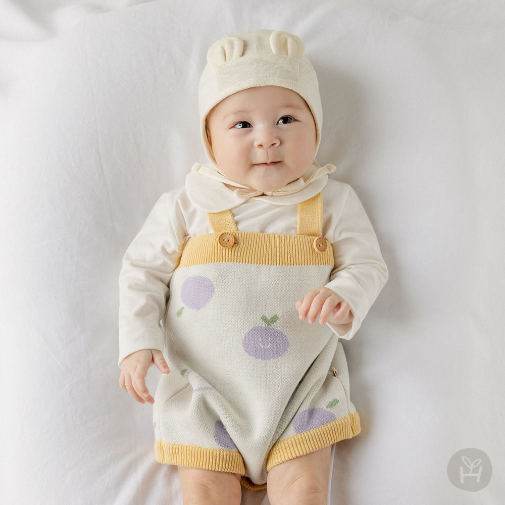 Purpleberry knit baby coveralls