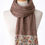 Thumbnail: Warm Taupe Soft Scarf with Patterned Trim