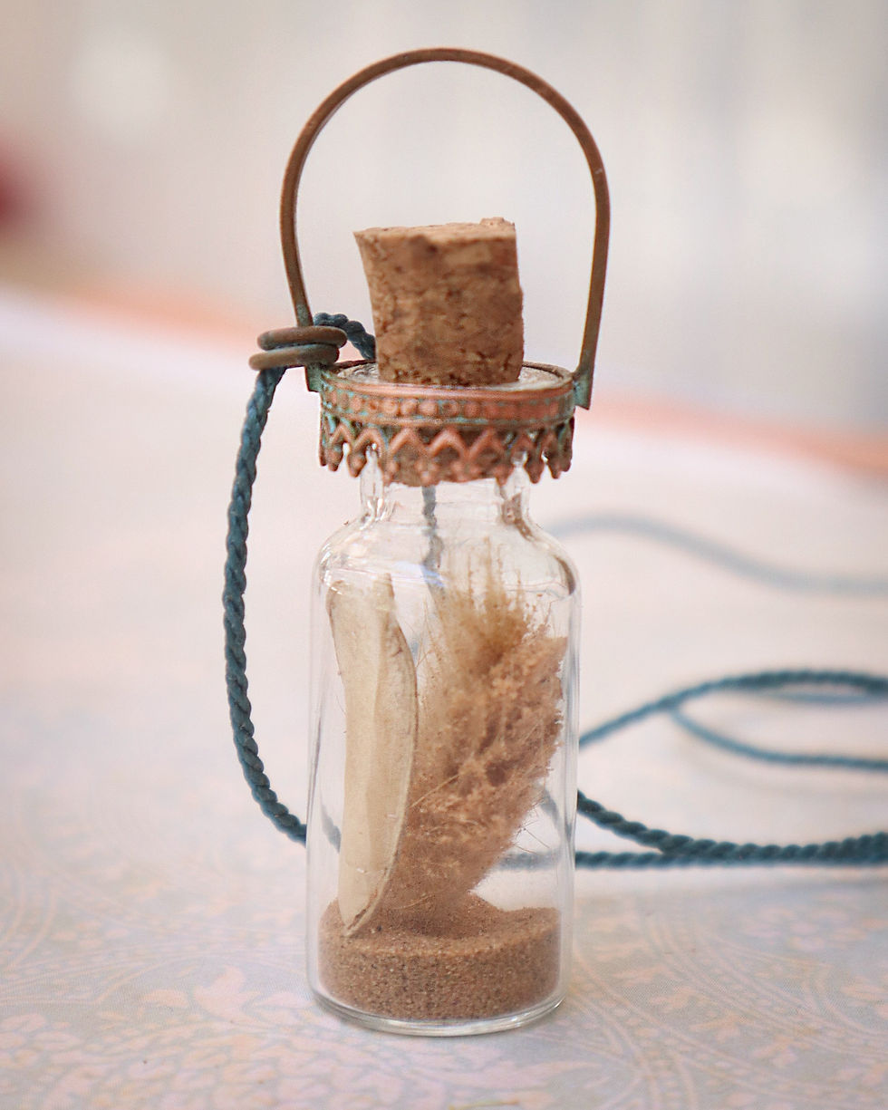 Thumbnail: Brass bottle with real turquoise 