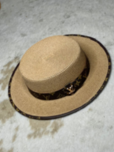 Custom Brown LV Straw Crown