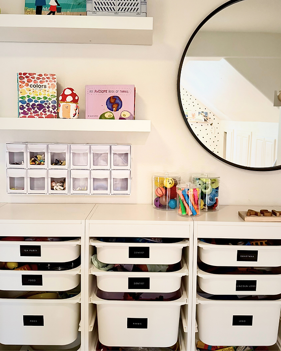 A playroom organizing stystem