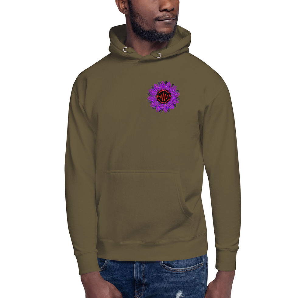 Thumbnail: Flor Huichol (Front) Dímelo (Back) - Unisex Hoodie 