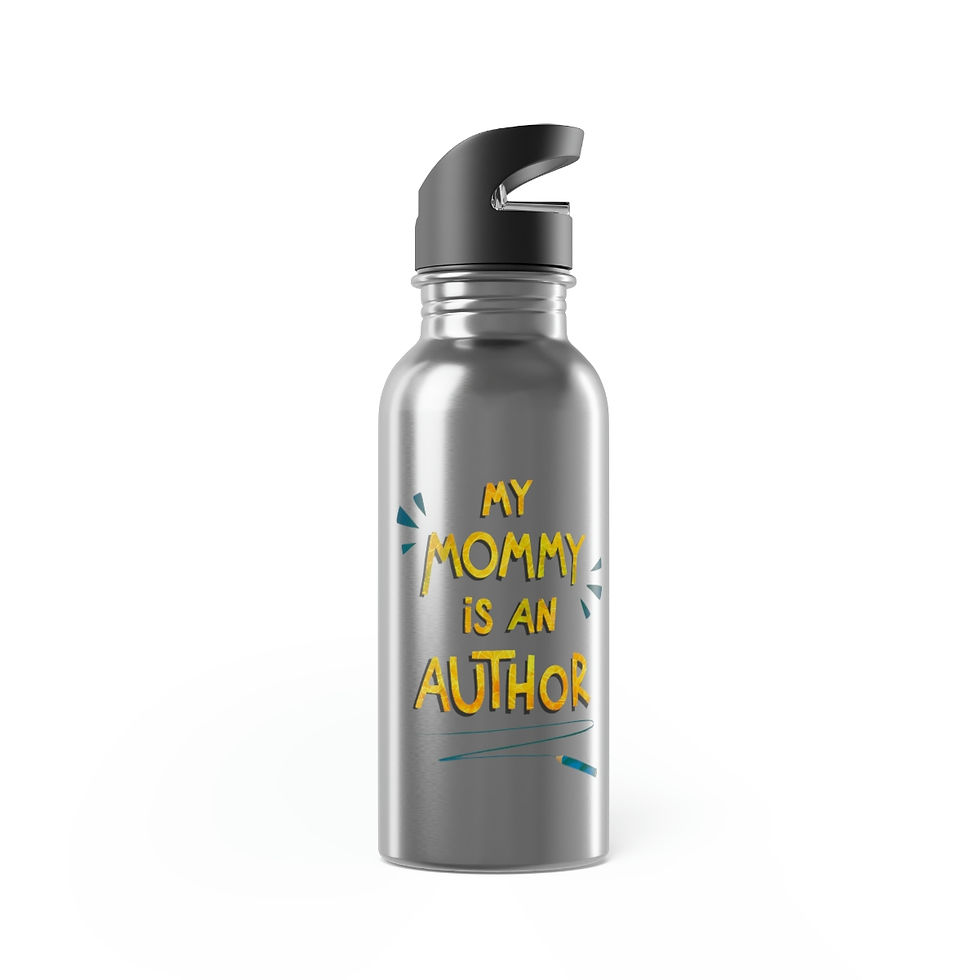 Thumbnail: Stainless Steel Water Bottle With Straw, 20oz (My Mommy Is An Author)