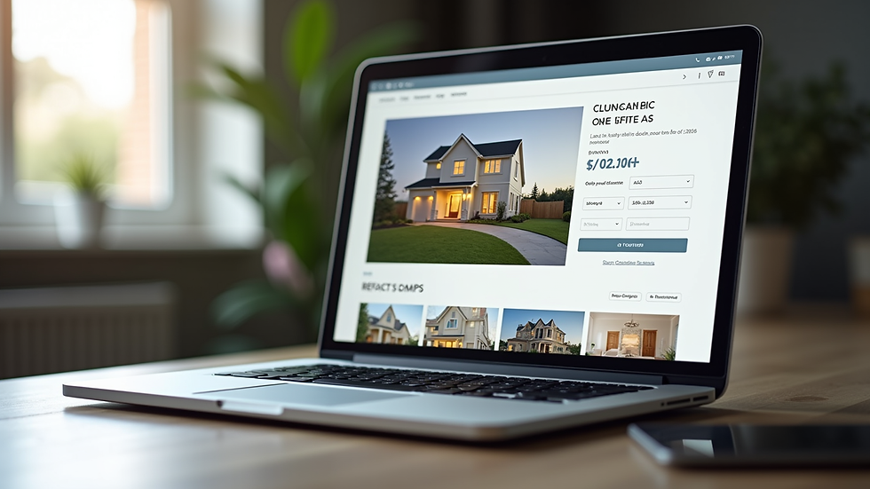 Close-up view of a laptop screen displaying a Lincoln real estate search page