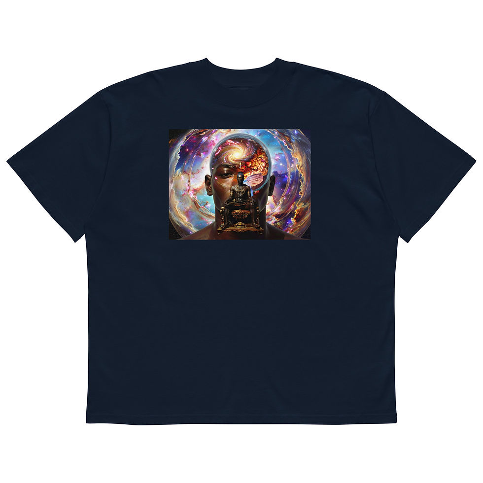 Thumbnail: Mind Spirit Soul organic oversized high neck t-shirt