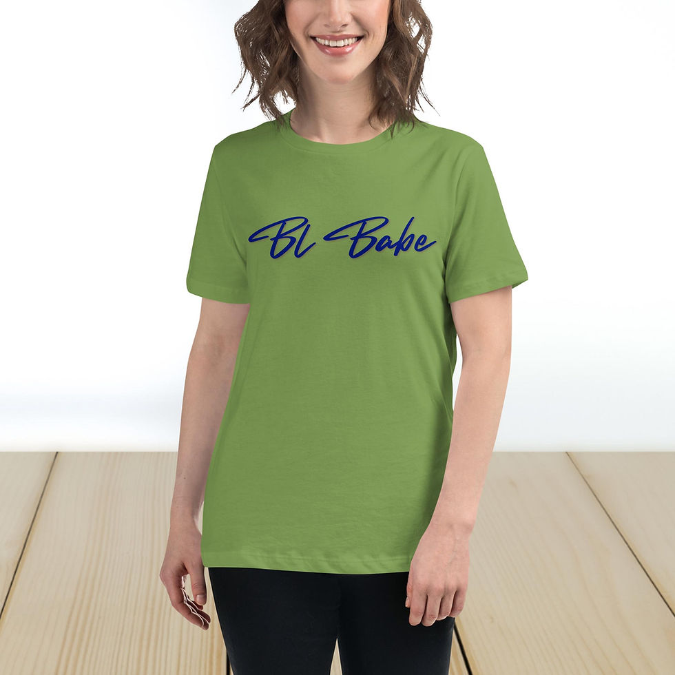 Thumbnail: BL Babe Women's Relaxed T-Shirt (Blue Font)