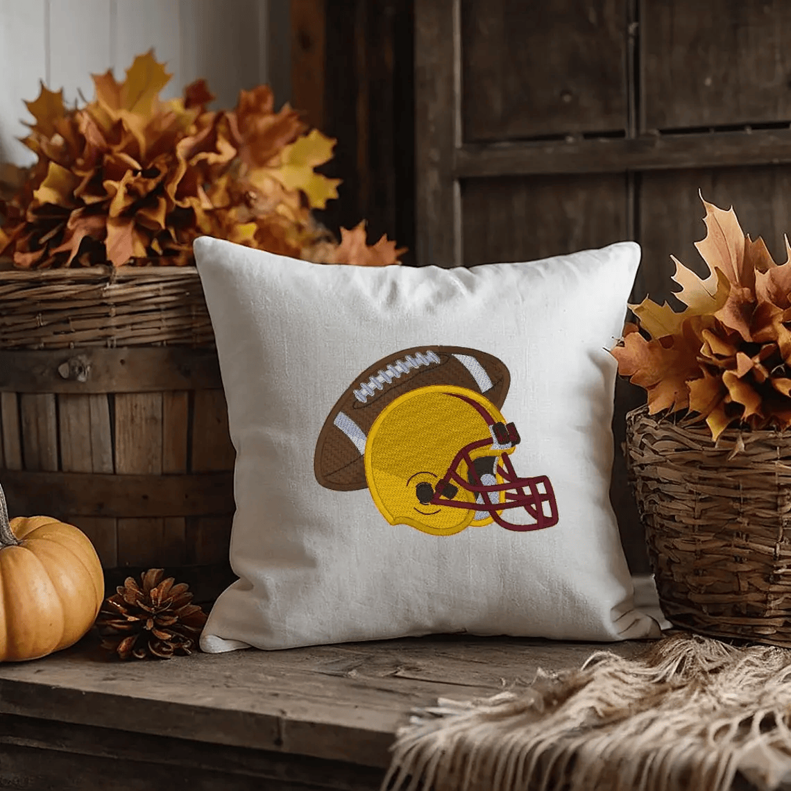 Football and helmet, fill stitch design, machine embroidery, DIGITAL FILE