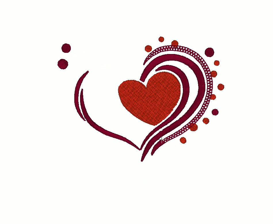 Thumbnail: falling hearts, fill stitch design, machine embroidery, DIGITAL FILE