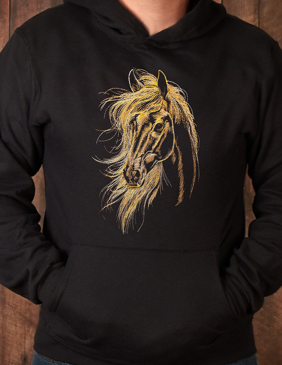 Thumbnail: Sketched Horse,  Embroidered Design
