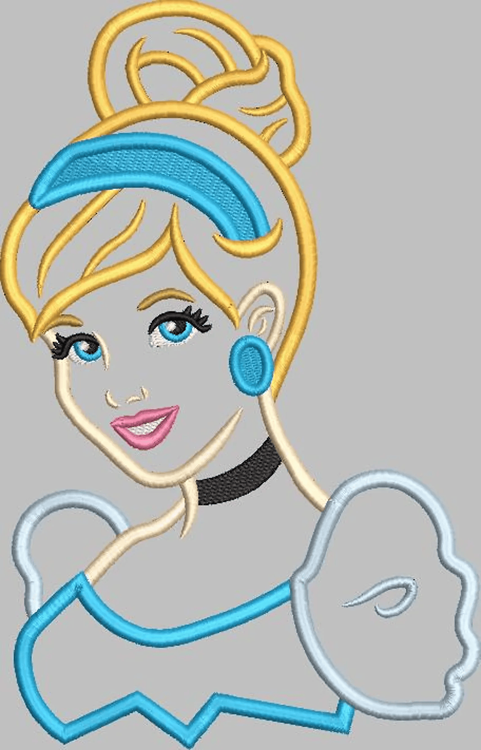 Thumbnail: Cinderella, embroidery applique, machine embroidery, DIGITAL FILE