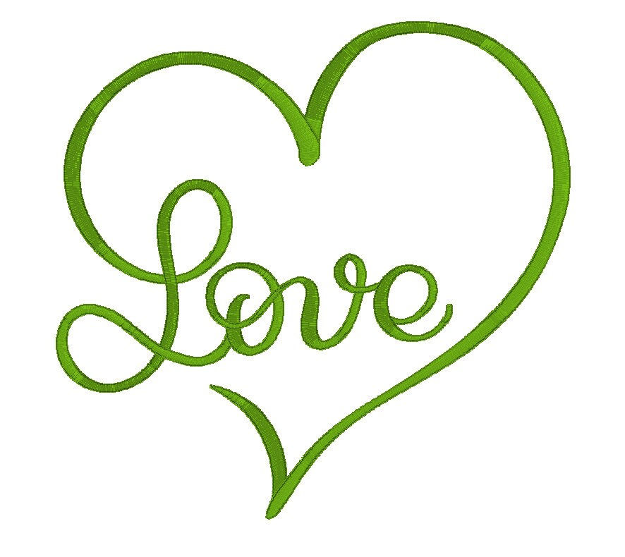 Thumbnail: Love Heart, machine embroidery,( Digital Design)
