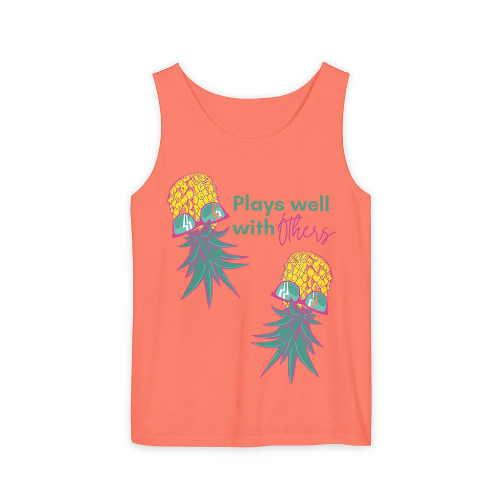 Thumbnail: Plays Well With Others Unisex Pineapple Graphic Tank Top