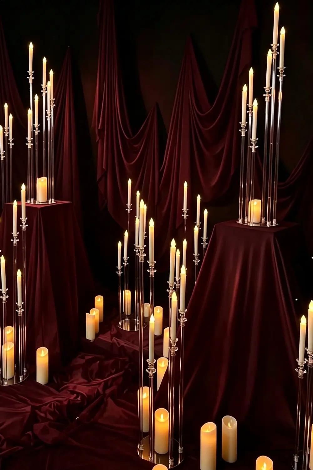 Flicker Light Flameless Long LED Taper Candles for Wedding