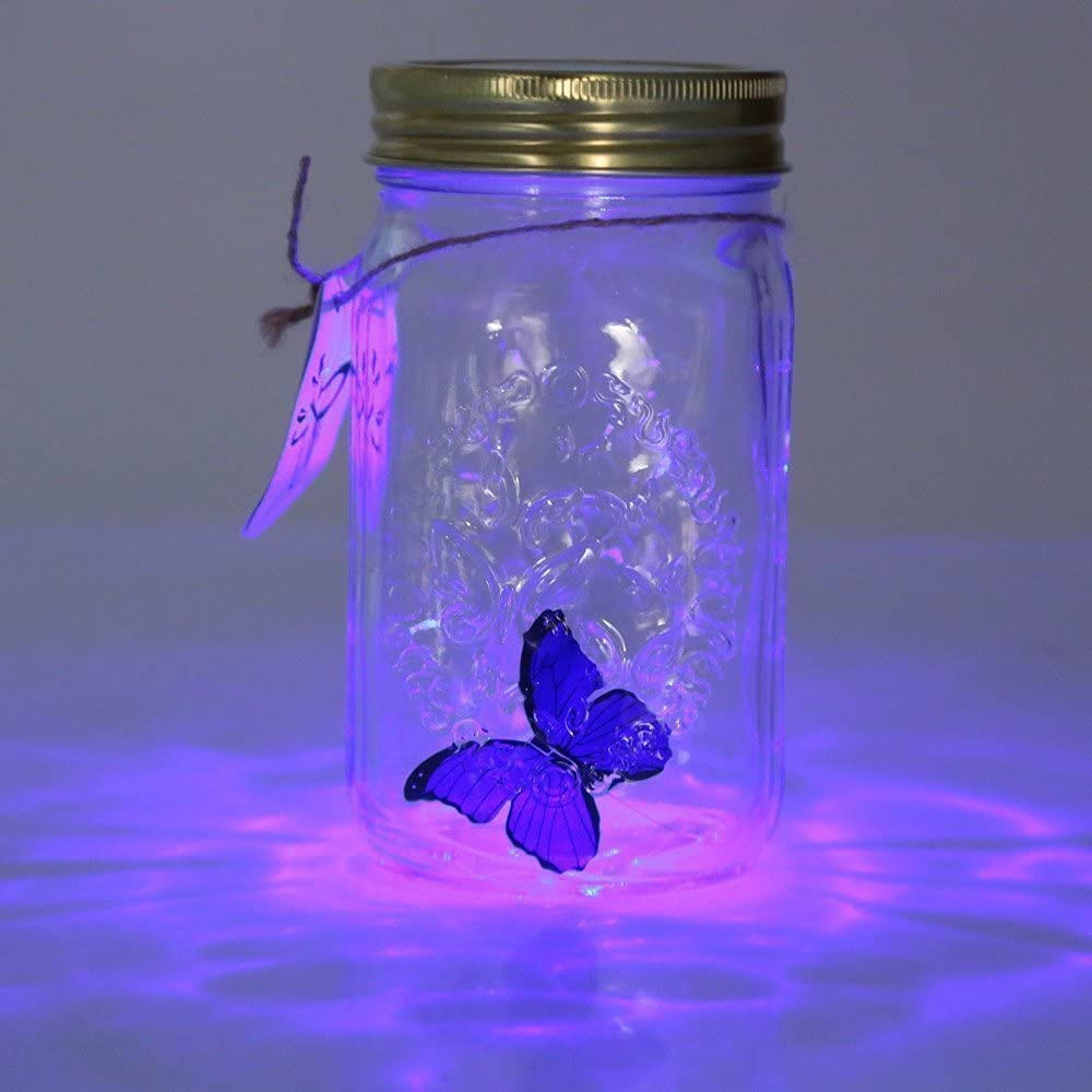 tap activated butterfly in a glass jar