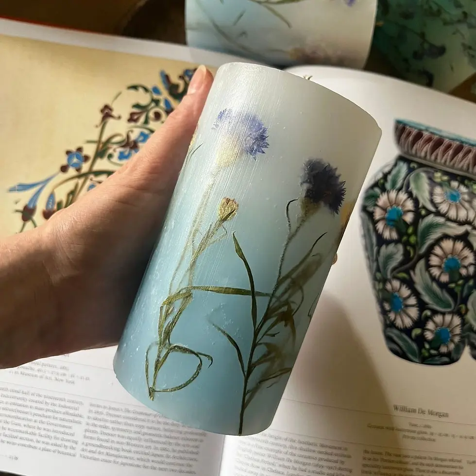 الصورة المصغرة: Dried Flower Pillar Candles  for Gift Set